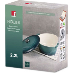 Каструля з кришкою Bergner Excalibur, зелена, 28 см, 5.8 л (BG-36102-GR)