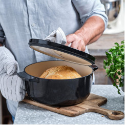 Кастрюля чугунная с крышкой KitchenAid, 22 см, 3,3 л, черная (CC006058-001)